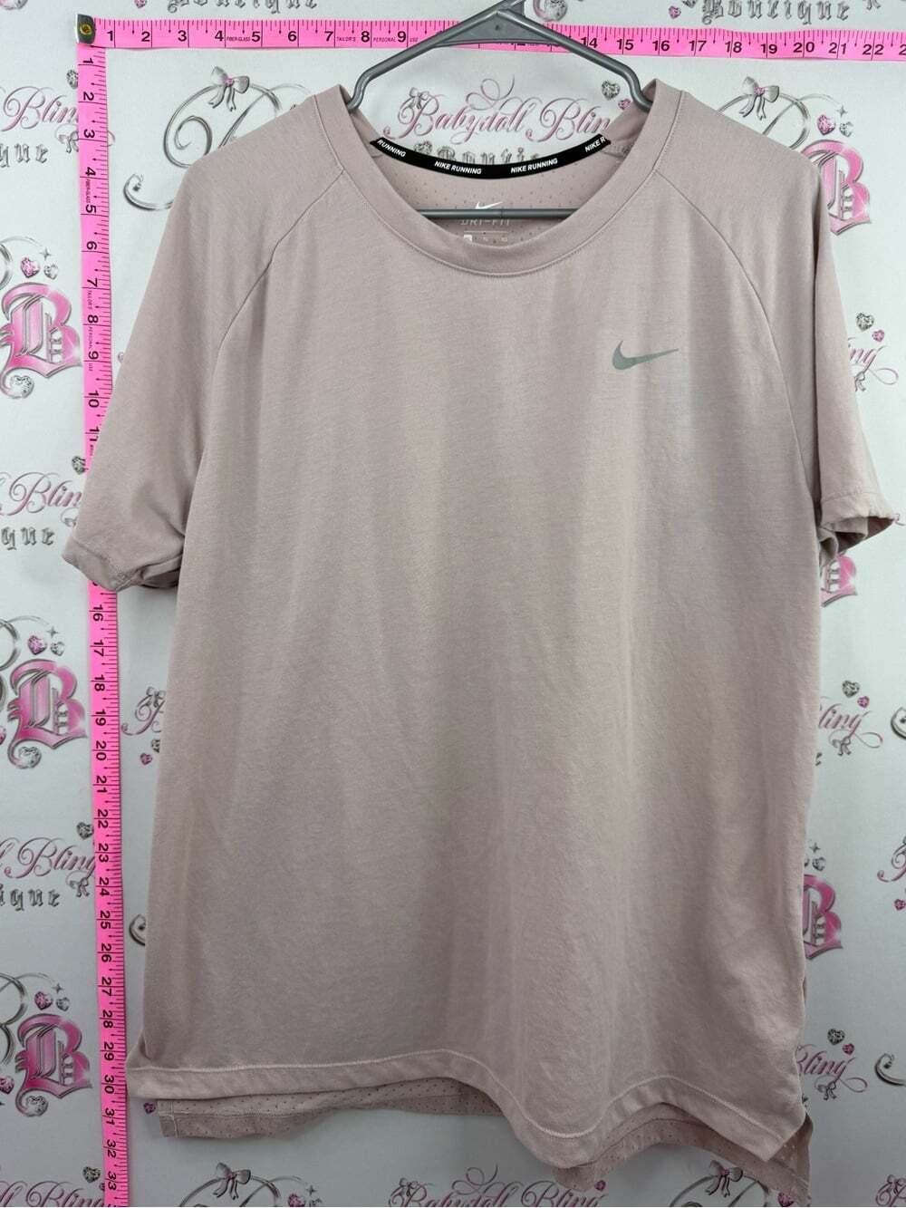 Nike shirt dri fit running rose blush Light Pink Short Sleeve Athletic Tee